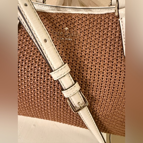 Kate Spade Jackson Straw Medium Triple Compartment Satchel w/ Crossbody EUC - Picture 12 of 15